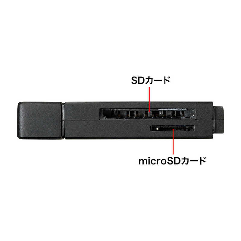 サンワサプライ サンワサプライ Type-C SD+microSDカードリーダー ADR-3TCMS9BK ADR-3TCMS9BK