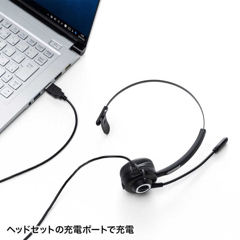 サンワサプライ サンワサプライ ヘッドセット [ワイヤレス(Bluetooth) /片耳 /ヘッドバンドタイプ] MM-BTMH57BK MM-BTMH57BK