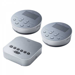 サンワサプライ スピーカーフォンx2+送信機 Bluetooth+USB-A+3.5mm接続 会議用 [USB電源] MM-BTMSP3