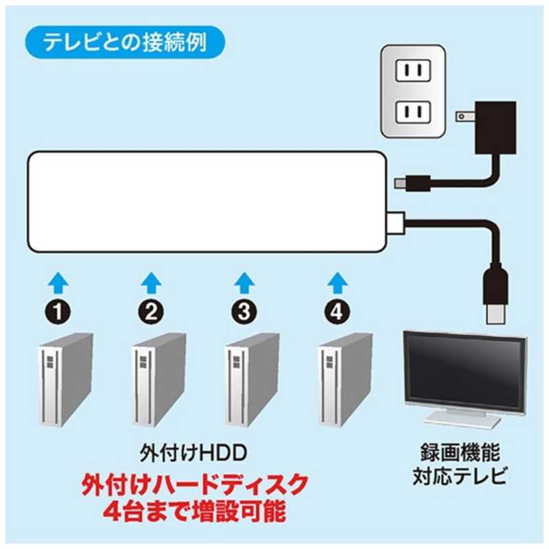 サンワサプライ サンワサプライ USB2.0ハブ｢4ポート･バス&セルフパワー｣ ホワイト USB-HTV410 USB-HTV410