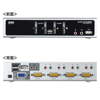 サンワサプライ USB・PS/2コンソール両対応パソコン自動切替器(4:1) SW 