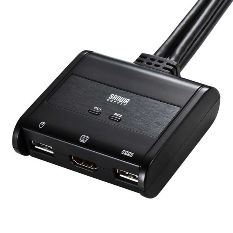 サンワサプライ サンワサプライ HDMI対応手元スイッチ付きパソコン自動切替器(2:1) SW-KVM2WHU SW-KVM2WHU