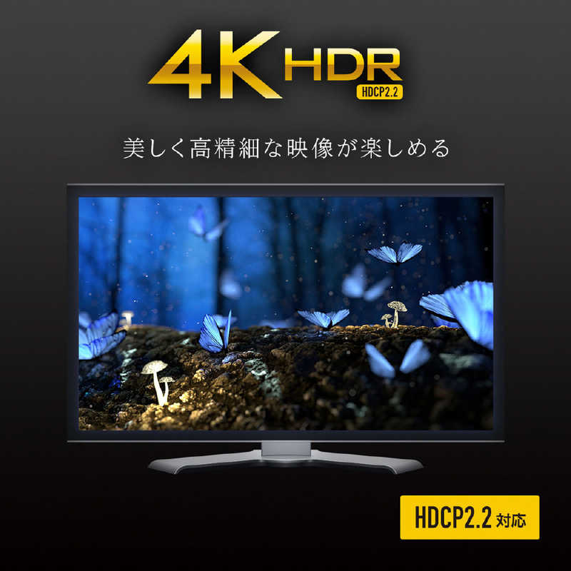 サンワサプライ 4K･HDR･HDCP2.2対応HDMI切替器(2入力･1出力) SW-HDR21L