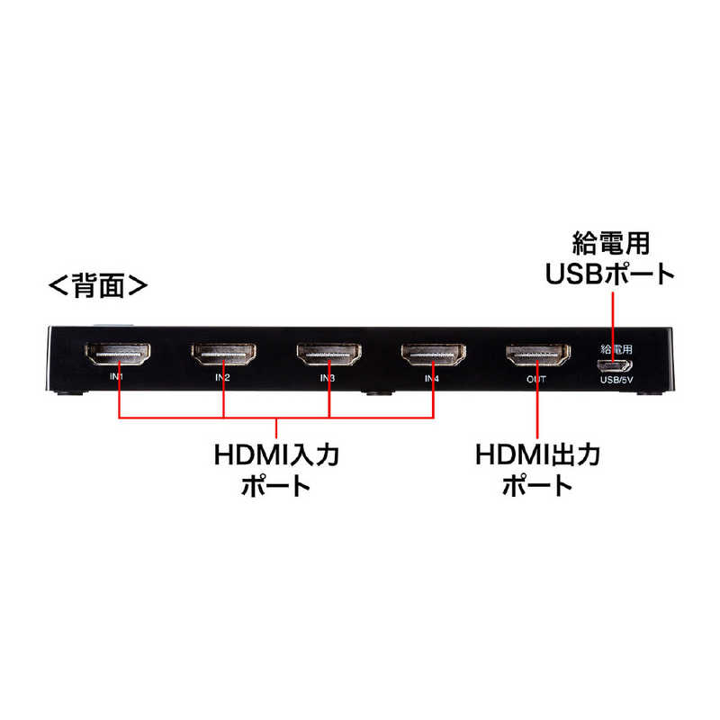 サンワサプライ サンワサプライ 4K･HDR･HDCP2.2対応HDMI切替器(4入力･1出力) SW-HDR41L SW-HDR41L