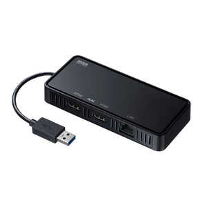 サンワサプライ USB3.1-HDMIディスプレイアダプタ(4K対応･ 2出力･LAN-ポート付き) USB-CVU3HD3