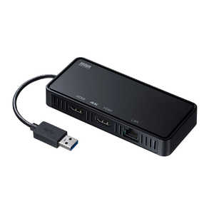 サンワサプライ USB3.1-HDMIディスプレイアダプタ(4K対応・ 2出力・LAN-ポート付き) USB-CVU3HD3 サンワサプライ USB3.1-HDMIディスプレイアダプタ(4K対応・ 2出力・LAN-ポート付き) USB-CVU3HD3