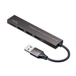 サンワサプライ USB 3.2 Gen1 3ポｰトスリムハブ(microSDカｰドリｰダｰ付き) USB-3HC317S