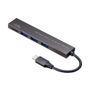 サンワサプライ USB Type-C 3ポｰト スリムハブ(microSDカｰドリｰダｰ付き) USB-3TCHC17S
