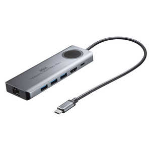 サンワサプライ 電圧･電流チェッカー[USB-C オス→メス HDMI / LAN / USB-Ax3 / USB-C] USB PD対応 100W ドッキングステーション USB-DKM1
