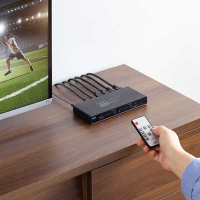 サンワサプライ 4K・HDR・光デジタル出力付きHDMIマトリックス切替器(4