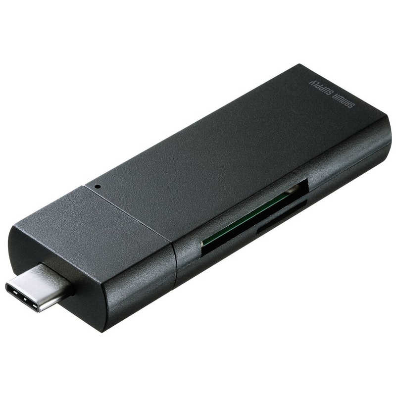 サンワサプライ サンワサプライ Type-Cコンパクトカードリーダー(USB 1ポート付き) ADR-3TCMS7BKN ADR-3TCMS7BKN