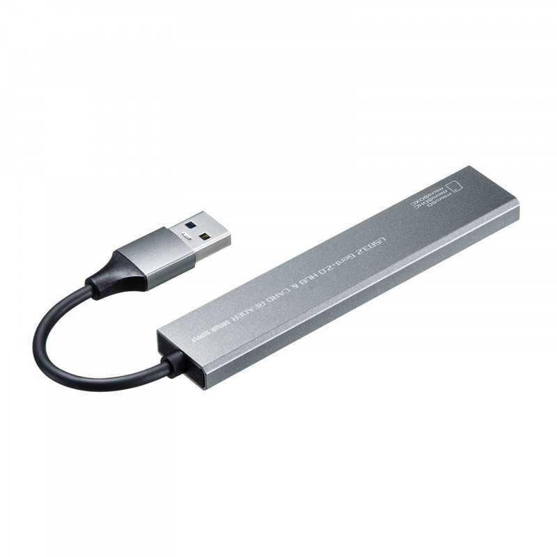 サンワサプライ サンワサプライ スリムハブ USB 3.2 Gen1+USB2.0 コンボ （カードリーダー付き） USB-3HC319S USB-3HC319S