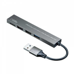 サンワサプライ スリムハブ USB 3.2 Gen1+USB2.0 コンボ （カードリーダー付き） USB-3HC319S
