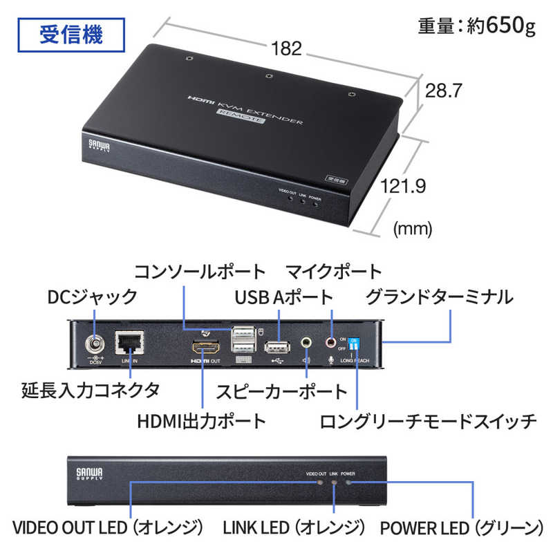 サンワサプライ サンワサプライ KVMエクステンダー (HDMI・USB用) VGA-EXKVMHU2 VGA-EXKVMHU2