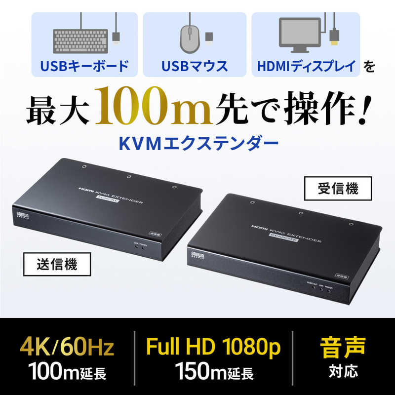 サンワサプライ サンワサプライ KVMエクステンダー (HDMI・USB用) VGA-EXKVMHU2 VGA-EXKVMHU2