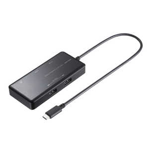 サンワサプライ ［USB-C オス→メス HDMI / LAN / USB-Ax2 / USB-C］USB PD対応 100W ドッキングステーション ［USB Power Delivery対応］ USB-DKM7BK