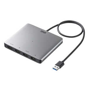 サンワサプライ USB-HDMIディスプレイアダプタ(4K対応・ 4画面出力) USBCVU3HD7 サンワサプライ USB-HDMIディスプレイアダプタ(4K対応・ 4画面出力) USBCVU3HD7