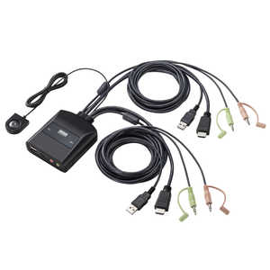 サンワサプライ 4K対応HDMIパソコン切替器(エミュレーション非搭載・手元スイッチ付き) SWKVM2WHUUS サンワサプライ 4K対応HDMIパソコン切替器(エミュレーション非搭載・手元スイッチ付き) SWKVM2WHUUS