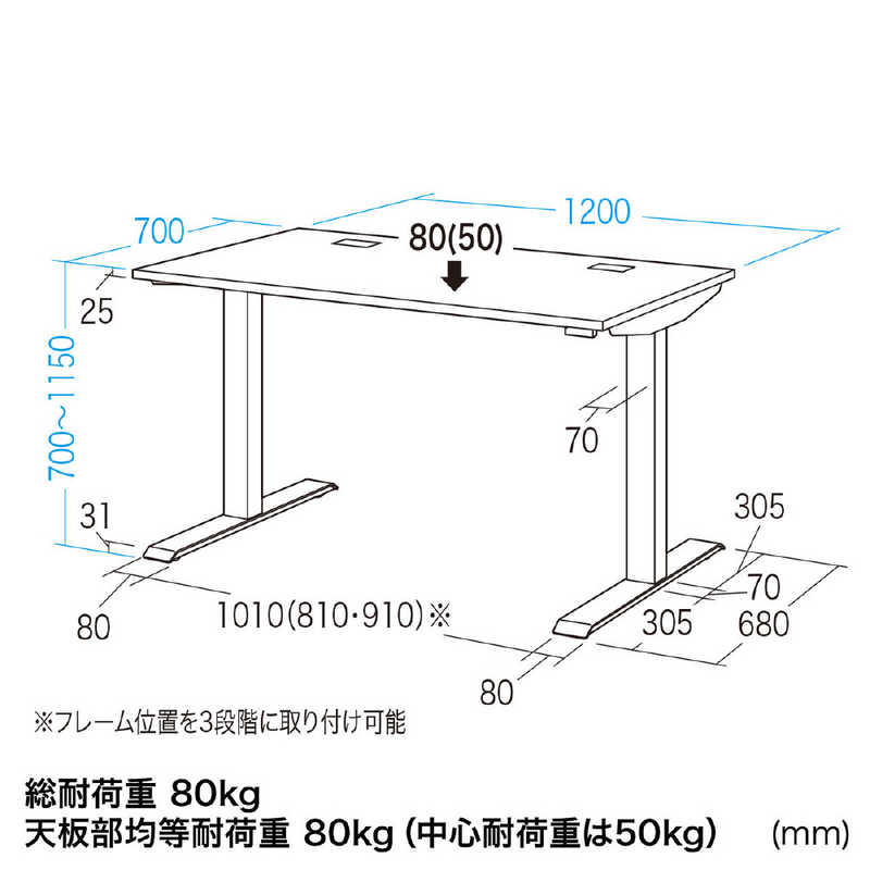 サンワサプライ サンワサプライ e電動昇降デスク ERD-E12070W ERD-E12070W