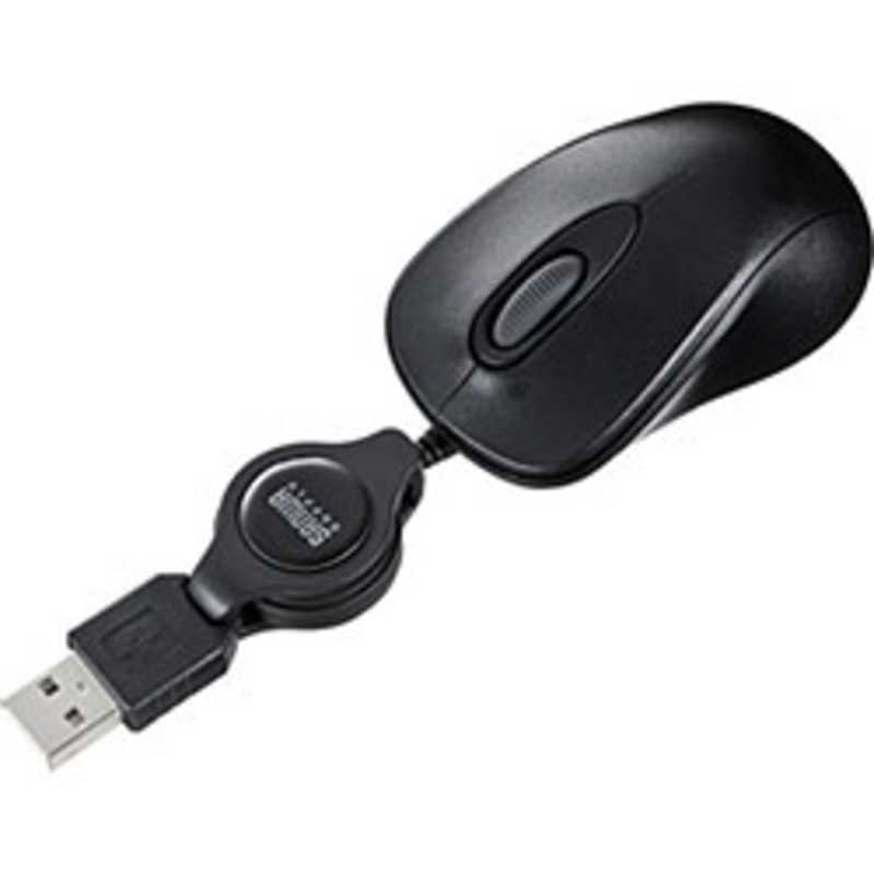 サンワサプライ サンワサプライ 有線光学式マウス｢USB｣ ケーブル巻取り式 MA-MA6BK MA-MA6BK