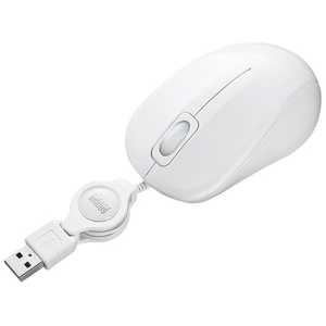 ＜コジマ＞ サンワサプライ 有線BlueLEDマウス「USB」静音モデル・ケーブル巻き取りタイプ(3ボタン) ホワイト MABLMA8W