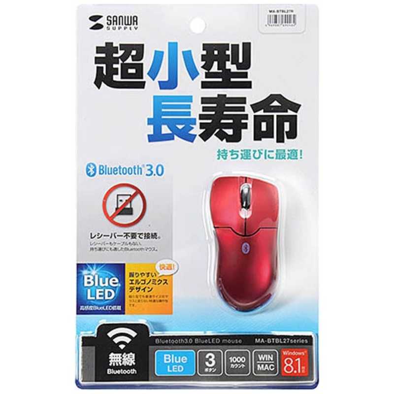 サンワサプライ サンワサプライ マウス [BlueLED /無線(ワイヤレス) /3ボタン /Bluetooth] レッド MA-BTBL27R MA-BTBL27R