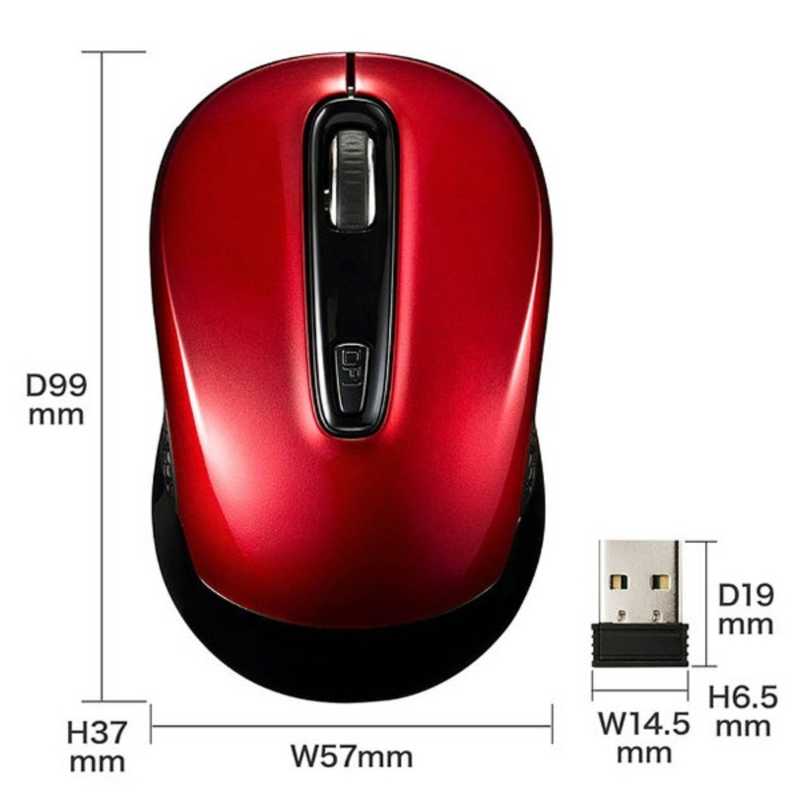サンワサプライ サンワサプライ 無線BlueLEDマウス[USB･Mac/Win](3ボタン･レッド) MA-WBL41R MA-WBL41R