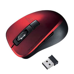 サンワサプライ マウス レッド  BlueLED  5ボタン  USB  無線(ワイヤレス)  MA-WBL153R