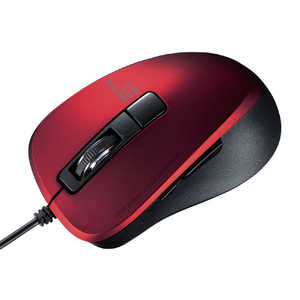 サンワサプライ マウス レッド  BlueLED  5ボタン  USB  有線  MA-BL156R