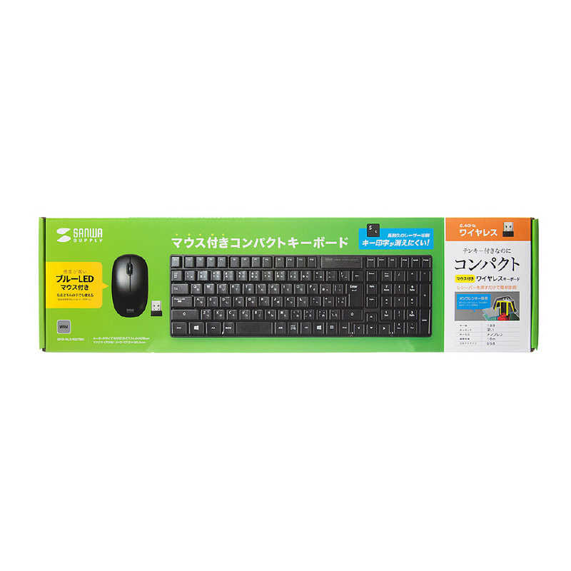 2021新作】 ワイヤレスキーボード ブルーLEDマウス付 ブラック SKB-WL25SETBK サンワサプライ discoversvg.com