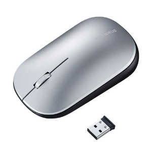 サンワサプライ マウス シルバー  BlueLED 3ボタン USB 無線(ワイヤレス)  MA-WBLS174S