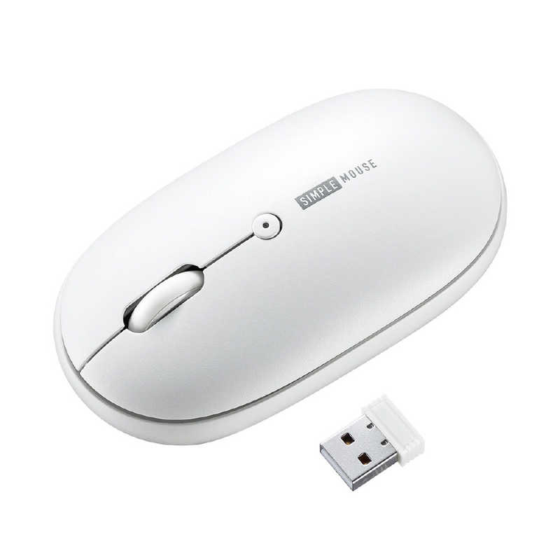 サンワサプライ サンワサプライ マウス 静音 ホワイト [光学式 /3ボタン /USB /無線(ワイヤレス)] MA-WR187W MA-WR187W