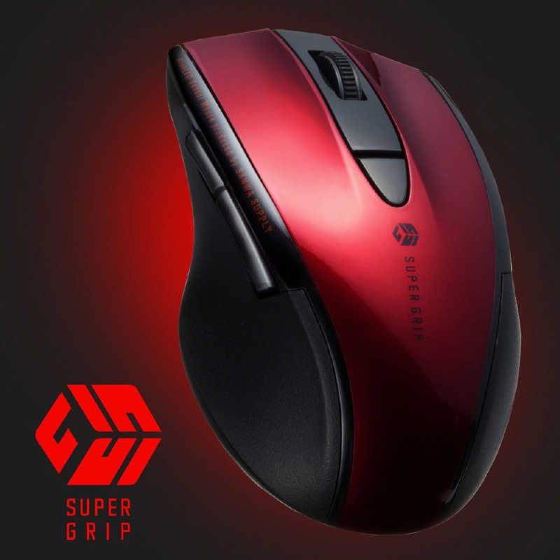 サンワサプライ サンワサプライ マウス SUPER GRIP 静音 [BlueLED /無線(ワイヤレス) /5ボタン /Bluetooth] レッド MA-BTBL167R MA-BTBL167R
