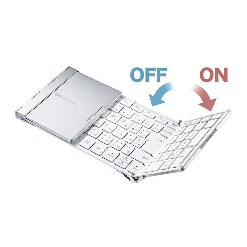 サンワサプライ サンワサプライ キーボード 折りたたみ(Android/iPadOS/iOS/Mac/Windows11対応) ［有線・ワイヤレス /Bluetooth・USB］ ホワイト SKB-BT35W SKB-BT35W