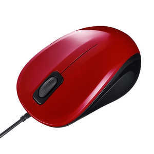 サンワサプライ マウス SIAA抗菌 静音 [BlueLED /有線 /3ボタン /USB] レッド MA-YBSK315R