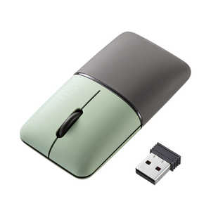 サンワサプライ マウス SLIMO 静音 [BlueLED /無線(ワイヤレス) /3ボタン /USB] グリーン MA-WBS310G