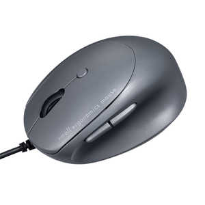 サンワサプライ 静音小型有線エルゴノミクスマウス(5ボタン) MA-EYBS522BK