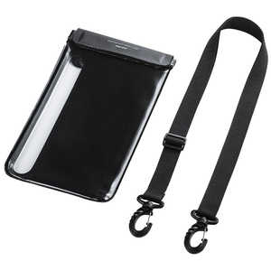 サンワサプライ 8インチタブレット対応 防水防塵ケｰス スタンド･ショルダｰベルト付き ブラック PDA-TABWPST8