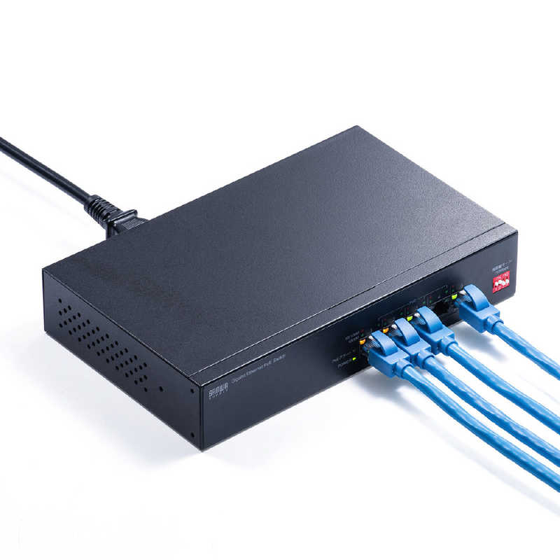 サンワサプライ サンワサプライ 長距離伝送･ギガビット対応PoEスイッチングハブ(5ポート) LAN-GIGAPOE51 LAN-GIGAPOE51