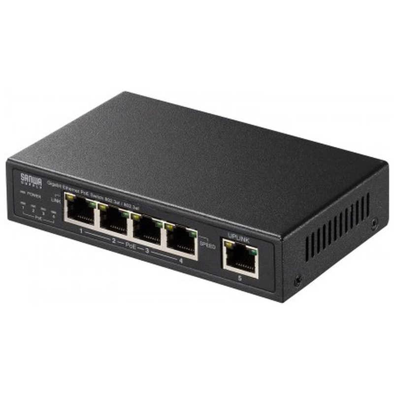 サンワサプライ サンワサプライ ギガビット対応PoEスイッチングハブ（5ポート） LAN-GIGAPOE52 LAN-GIGAPOE52