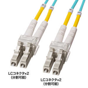 サンワサプライ メガネ型光ファイバケーブル(マルチ50μmOM4、LC×2LC×2、1m) HKB-OM4LCLC-01