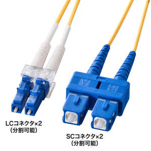 サンワサプライ メガネ型光ファイバケーブル(シングル8.6μm、LC×2-SC×2、2m) HKB-LCSC1-02N サンワサプライ メガネ型光ファイバケーブル(シングル8.6μm、LC×2-SC×2、2m) HKB-LCSC1-02N