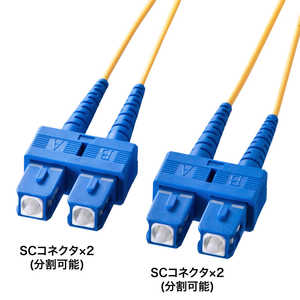 サンワサプライ メガネ型光ファイバケーブル(シングル8.6μm、SC×2-SC×2、10m) HKB-SCSC1-10N