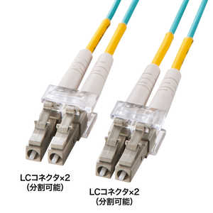 サンワサプライ メガネ型光ファイバケーブル(マルチ50μmOM3、LC×2-LC×2、1m) HKB-OM3LCLC-01N