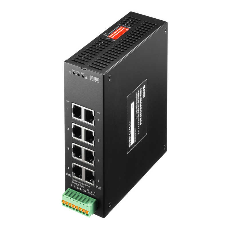 サンワサプライ サンワサプライ 産業用ギガビット対応PoEスイッチングハブ(IEEE802.3bt/8ポート) LAN-GIGAPOEFA84 LAN-GIGAPOEFA84