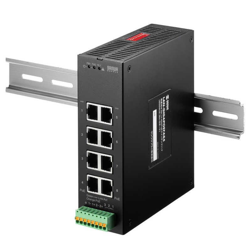 サンワサプライ サンワサプライ 産業用ギガビット対応PoEスイッチングハブ(IEEE802.3bt/8ポート) LAN-GIGAPOEFA84 LAN-GIGAPOEFA84