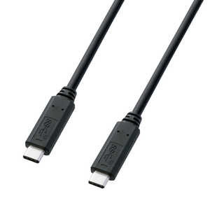サンワサプライ 1.0m[USB-C ⇔ USB-C]3.1 Gen2ケーブル 充電･転送 USB PD対応 KU31-CCP510 ブラック