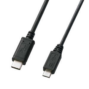 サンワサプライ 1.0m[USB-C ⇔ USB microB]2.0ケーブル 転送 KU-CMCBP310 ブラック 