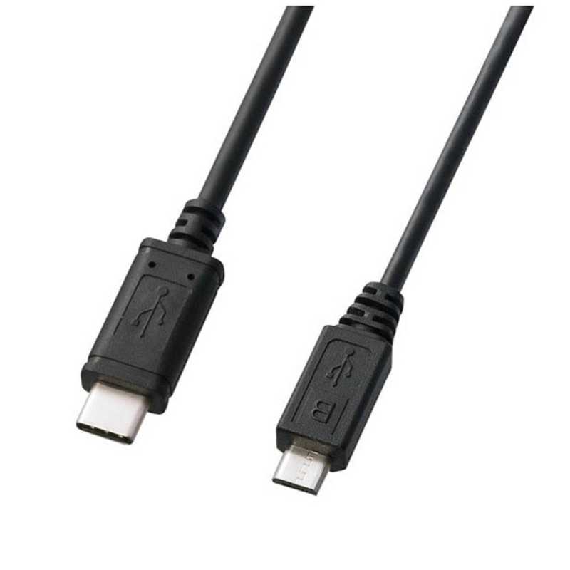 サンワサプライ サンワサプライ 2.0m[USB-C ⇔ USB microB]2.0ケーブル 転送 KU-CMCBP320 ブラック KU-CMCBP320 ブラック