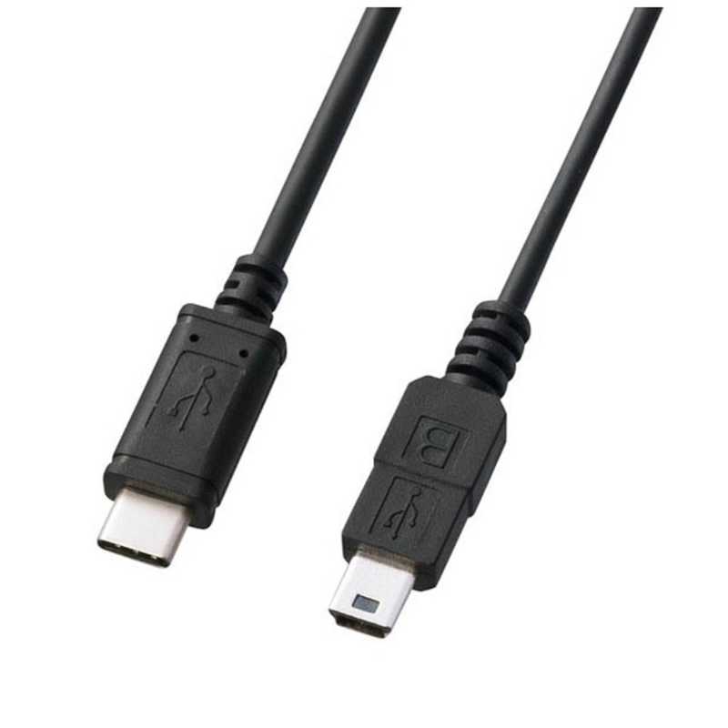サンワサプライ サンワサプライ 2.0m[USB-C ⇔ USB miniB]2.0ケーブル 充電･転送 KU-CMB20 ブラック KU-CMB20 ブラック
